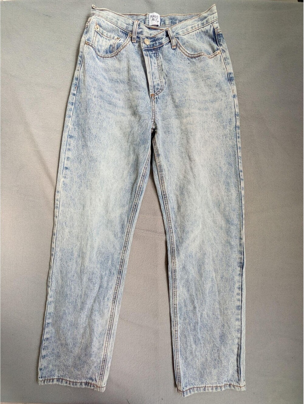 Princess Polly Jeans Womens 29 Blue High Rise Straight Acid Wash Denim Pants